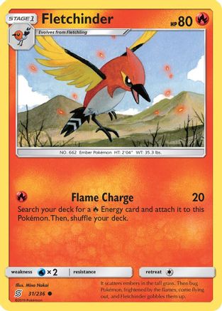 Fletchinder 031/236  - Reverse Holofoil SM  Unified Minds