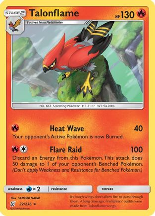 Talonflame 032  - Reverse Holofoil SM  Unified Minds