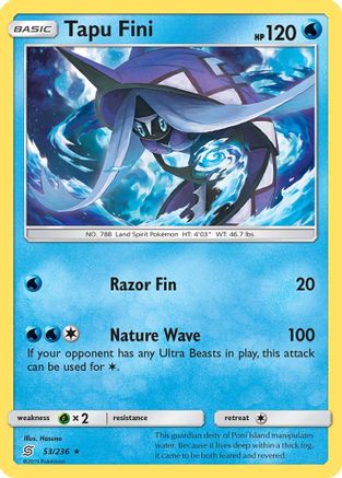 Tapu Fini 053/236  - Reverse Holofoil SM  Unified Minds