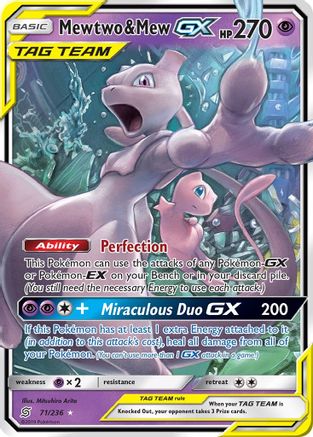 Mewtwo & Mew GX 071/236  - Holofoil SM  Unified Minds