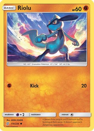 Riolu (116) (116) 116/236  SM  Unified Minds