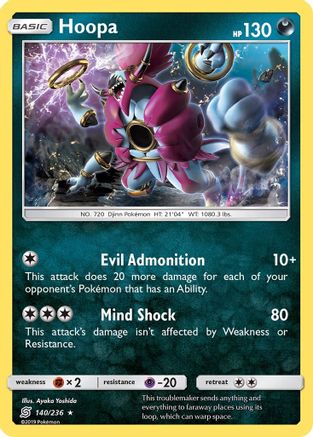 Hoopa 140/236  - Reverse Holofoil SM  Unified Minds