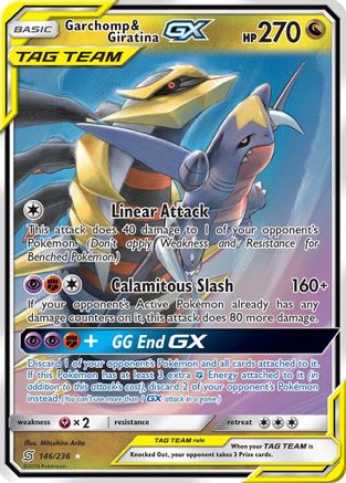 Garchomp & Giratina GX 146/236  - Holofoil SM  Unified Minds
