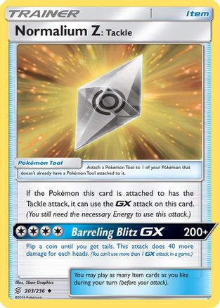 Normalium Z: Tackle 203  - Reverse Holofoil SM  Unified Minds