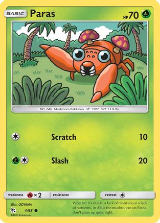 Paras 004/68  - Reverse Holofoil Hidden Fates