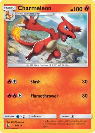 Charmeleon 008/68  - Reverse Holofoil Hidden Fates