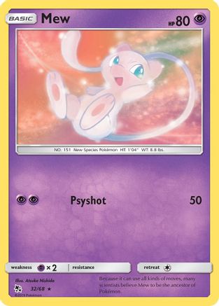 Mew 032/68  - Reverse Holofoil Hidden Fates