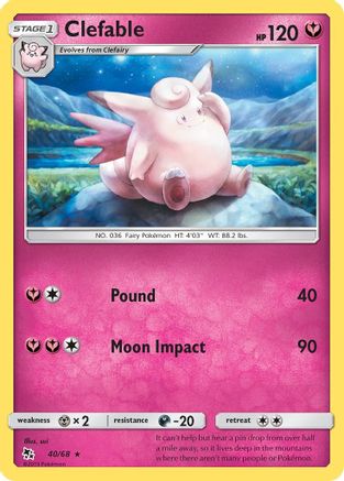 Clefable 040/68  Hidden Fates