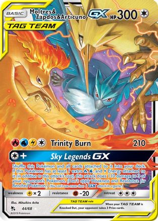 Moltres & Zapdos & Articuno GX 044/68  - Holofoil Hidden Fates