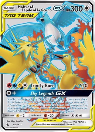 Moltres & Zapdos & Articuno GX (Full Art) 066/68  - Holofoil Hidden Fates