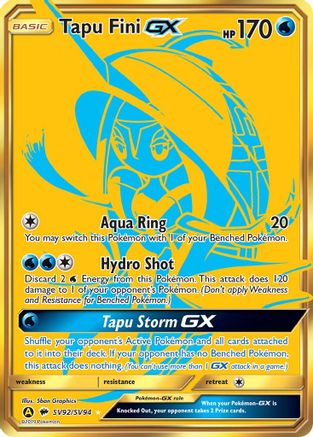 Tapu Fini GX SV92  - Holofoil Hidden Fates Shiny Vault