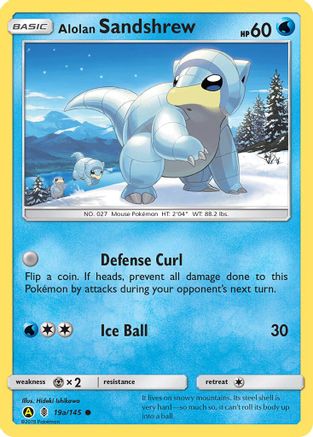 Alolan Sandshrew 19a/145  - Holofoil Alternate Art Promos