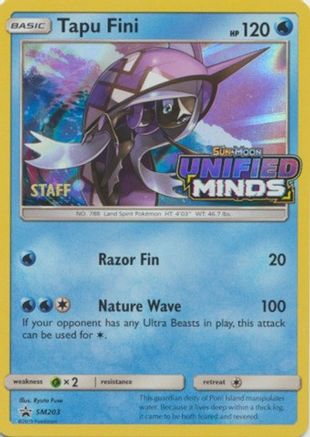 Tapu Fini (Prerelease) [Staff] SM203  - Holofoil SM Promos