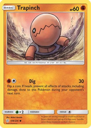 Trapinch 108/236  - Reverse Holofoil SM  Cosmic Eclipse