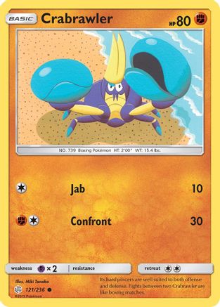 Crabrawler 121  - Reverse Holofoil SM  Cosmic Eclipse