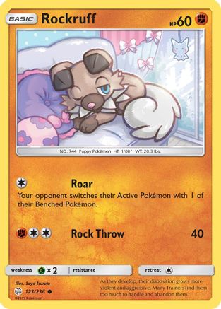 Rockruff 123/236  - Reverse Holofoil SM  Cosmic Eclipse