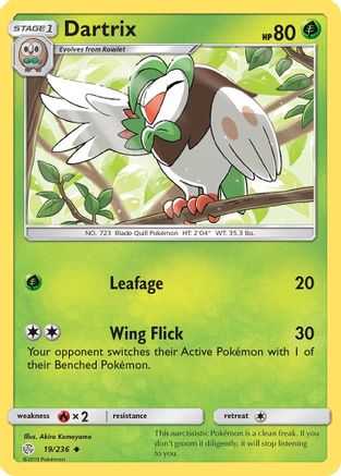 Dartrix 019/236  - Reverse Holofoil SM  Cosmic Eclipse