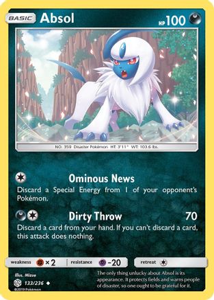 Absol 133/236  - Reverse Holofoil SM  Cosmic Eclipse