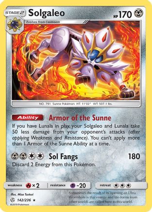 Solgaleo 142/236  - Reverse Holofoil SM  Cosmic Eclipse