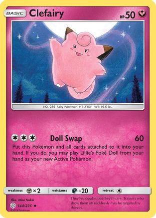 Clefairy 144/236  - Reverse Holofoil SM  Cosmic Eclipse