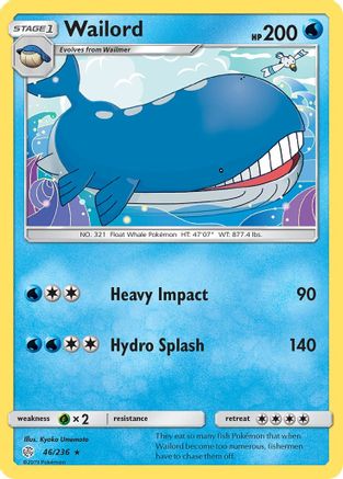 Wailord 046/236  - Reverse Holofoil SM  Cosmic Eclipse