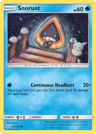 Snorunt 047/236  - Reverse Holofoil SM  Cosmic Eclipse