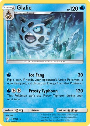 Glalie 048  - Reverse Holofoil SM  Cosmic Eclipse