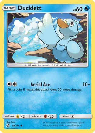 Ducklett 059/236  - Reverse Holofoil SM  Cosmic Eclipse