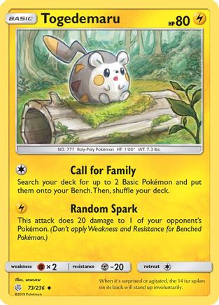 Togedemaru 073/236  - Reverse Holofoil SM  Cosmic Eclipse