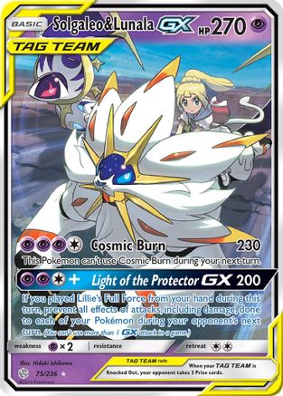 Solgaleo & Lunala GX 075/236  - Holofoil SM  Cosmic Eclipse