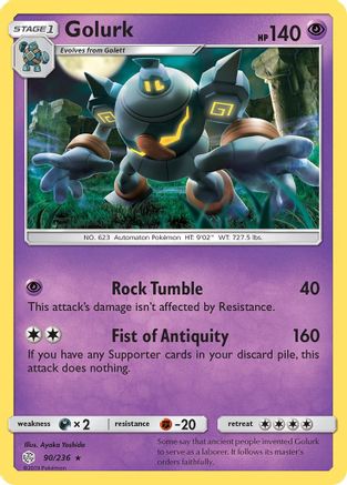 Golurk 090/236  - Reverse Holofoil SM  Cosmic Eclipse