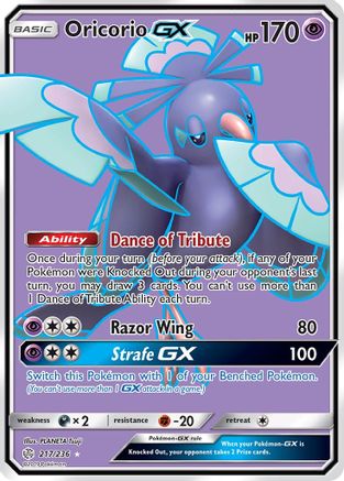 Oricorio GX (Full Art) 217  - Holofoil SM  Cosmic Eclipse
