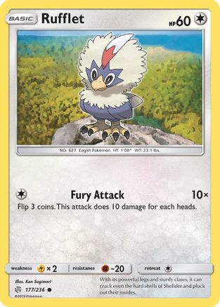 Rufflet 177/236  - Reverse Holofoil SM  Cosmic Eclipse