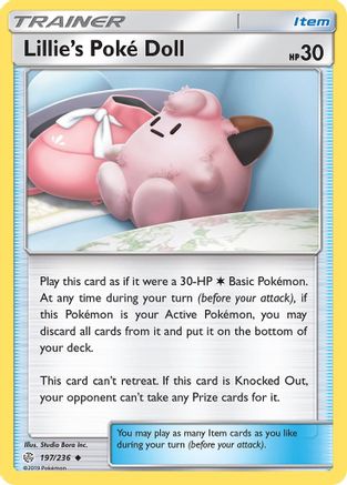 Lillie's Poke Doll 197/236  - Reverse Holofoil SM  Cosmic Eclipse