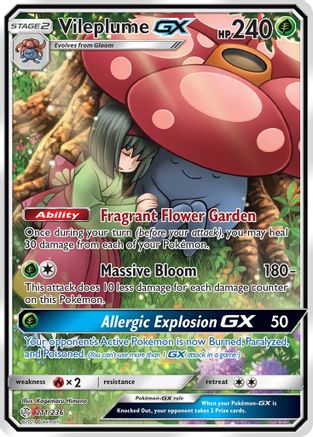 Vileplume GX (Full Art) 211  - Holofoil SM  Cosmic Eclipse