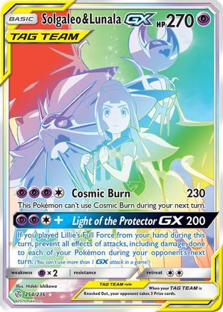 Solgaleo & Lunala GX (Secret) 254  - Holofoil SM  Cosmic Eclipse