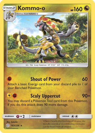Kommo-o 163/236  - Reverse Holofoil SM  Cosmic Eclipse