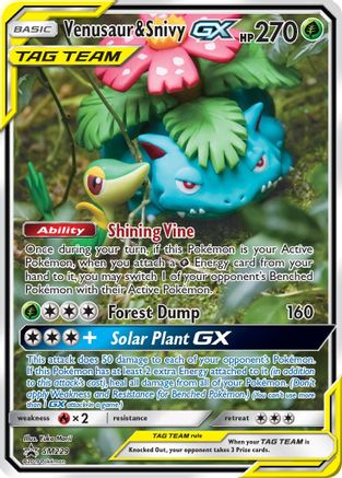 Venusaur & Snivy GX SM229  - Holofoil SM Promos