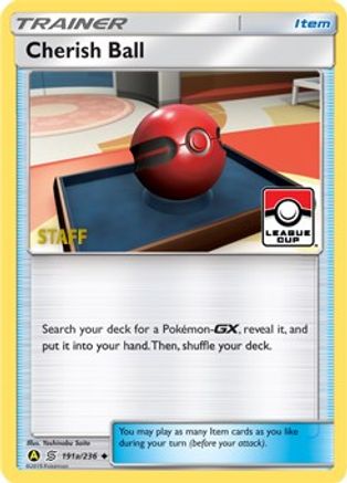 Cherish Ball (League Cup) [Staff] 191a/236  - Reverse Holofoil League & Championship Cards