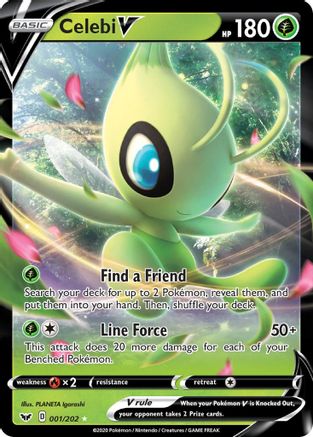 Celebi V 001/202 - Holofoil Sword & Shield Base Set