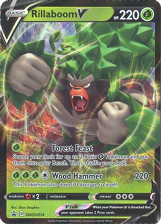 Rillaboom V SWSH014  - Holofoil SWSH Sword & Shield Promo Cards