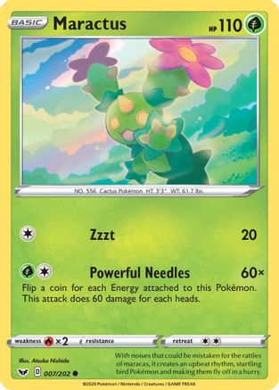 Maractus 007/202 - Reverse Holofoil Sword & Shield Base Set
