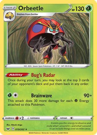 Orbeetle 019/202 - Reverse Holofoil Sword & Shield Base Set