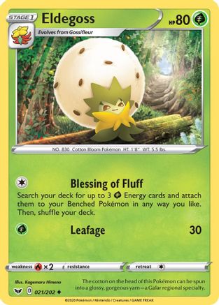 Eldegoss 021/202 - Reverse Holofoil Sword & Shield Base Set