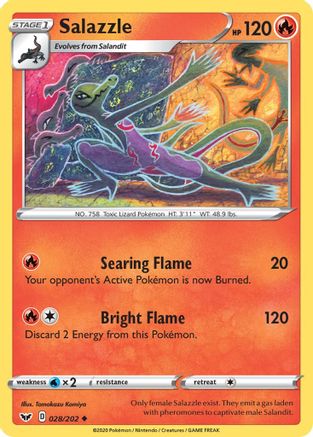 Salazzle 028/202 - Reverse Holofoil Sword & Shield Base Set