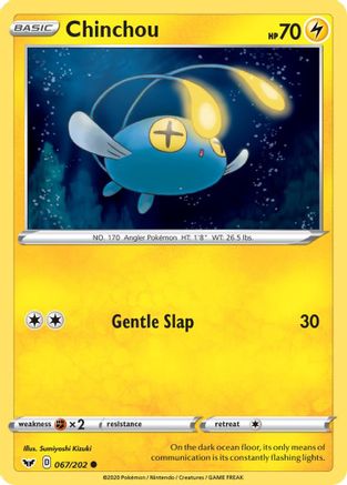 Chinchou (067) (067) 067/202 - Reverse Holofoil Sword & Shield Base Set