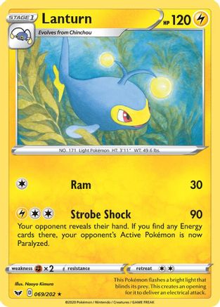 Lanturn 069/202 - Reverse Holofoil Sword & Shield Base Set