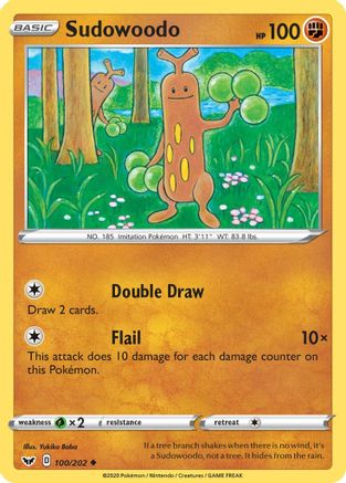 Sudowoodo 100/202 - Reverse Holofoil Sword & Shield Base Set