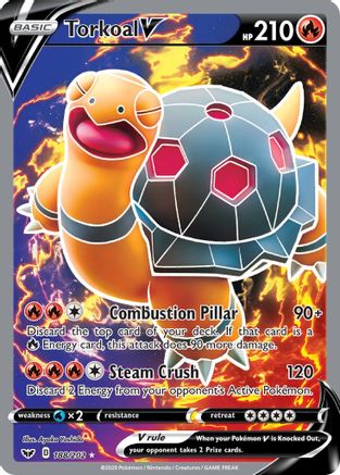 Torkoal V (Full Art) 188/202 - Holofoil Sword & Shield Base Set