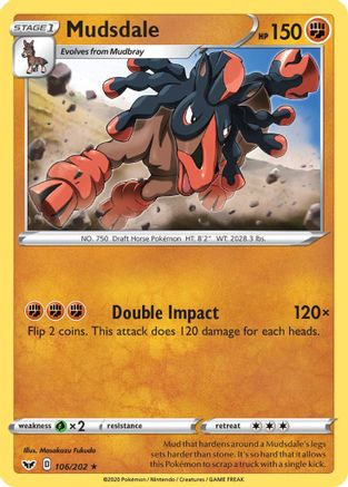 Mudsdale 106/202 - Reverse Holofoil Sword & Shield Base Set